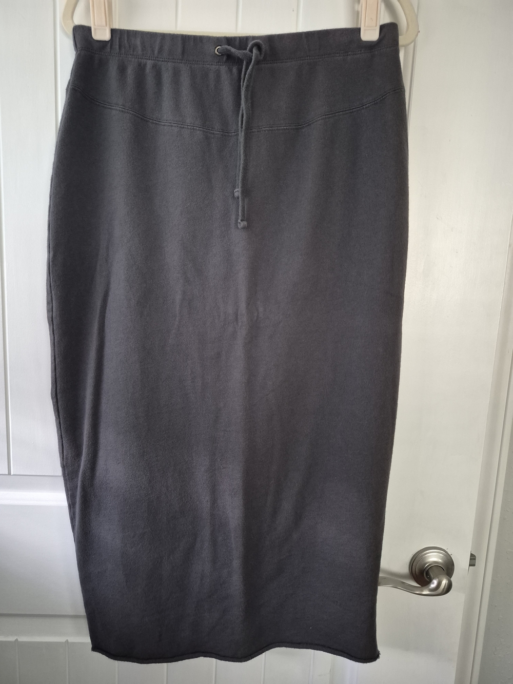 James Perse French Terry Charcoal Drawstring Pencil Skirt Size 3